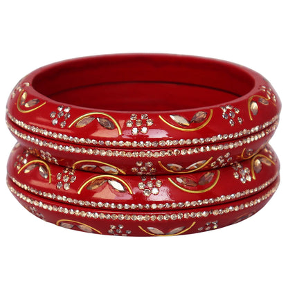 Festival Wear Lac Bangadi Bangles Set in Latest Kundan Design