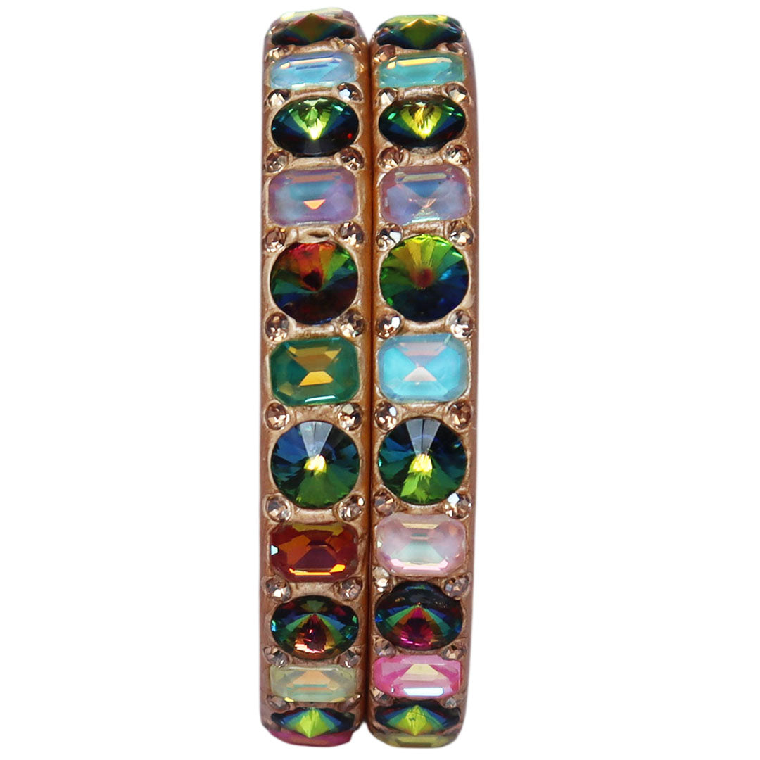 Handcrafted Traditional Rajasthani Lac Bangles for Women with Multicolor AD Stones and Antique Finish