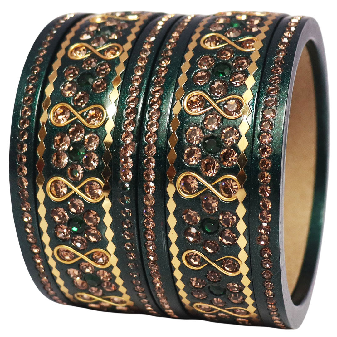Festival Special Fancy Lac Bangles Set With Latest Stone Design