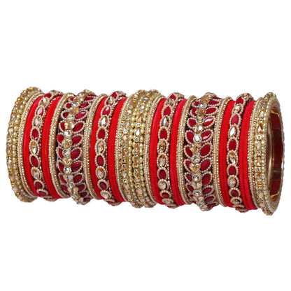 Indian Bridal Wedding Bangles Set – Kundan & Beads Work