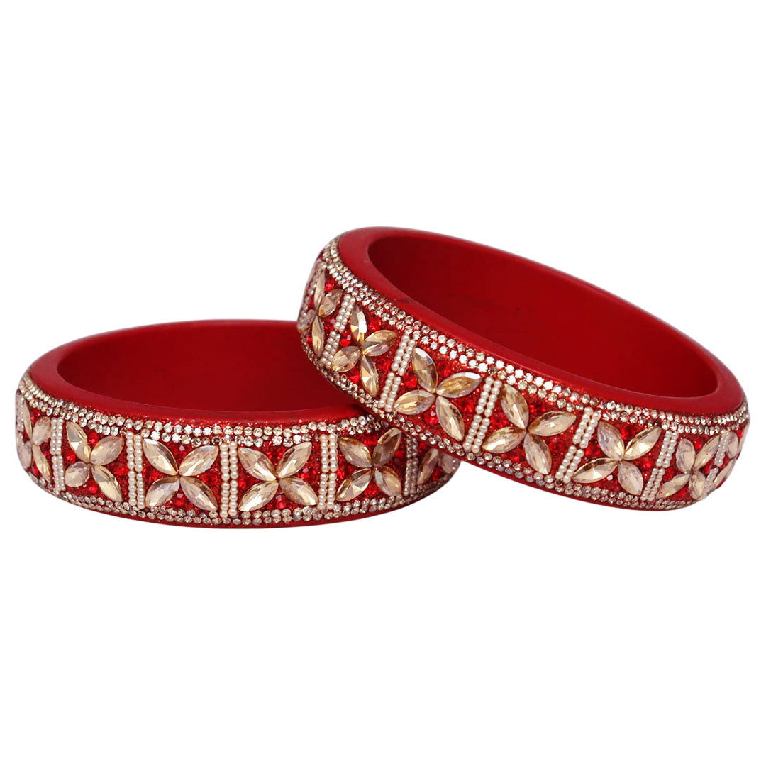 Jaipuri Handmade Lac Kada with Kundan Beads Craft