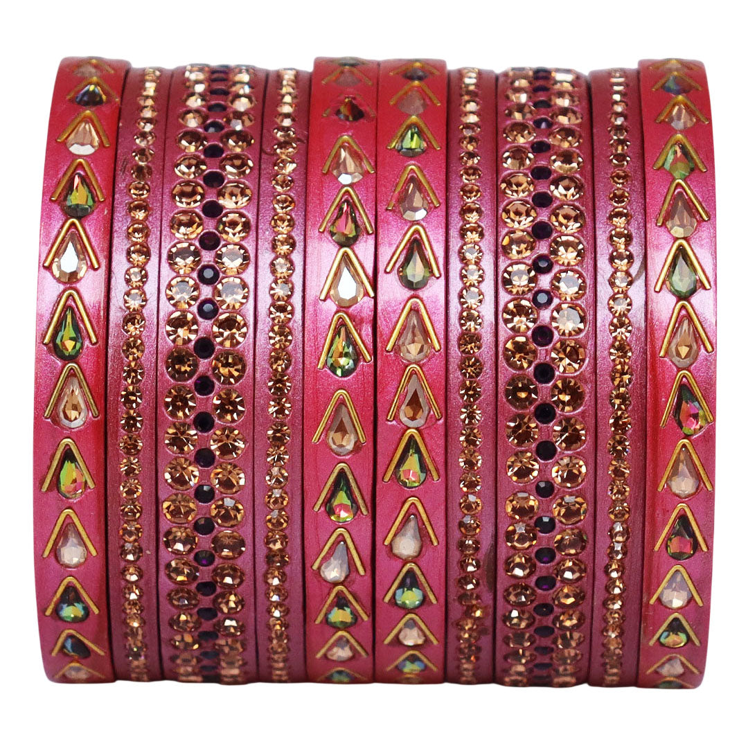 Jaipuri Lac Bangles with Kundan & Artificial Stone Design