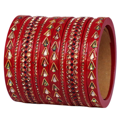 Jaipuri Lac Bangles with Kundan & Artificial Stone Design
