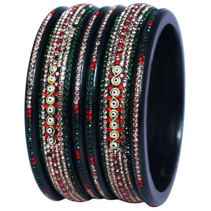 Jaipuri Lac Bangles with Latest Beads & Rhinestone Design