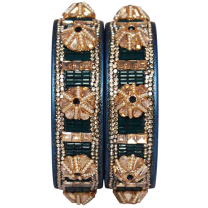 Jaipuri Lac Bangles Kundan Pearl Rhinestone Designer Kada