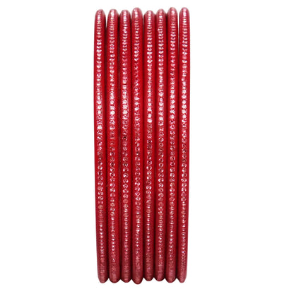 Traditional Rajasthani Lac Bangles with Fine Rhinestones Design