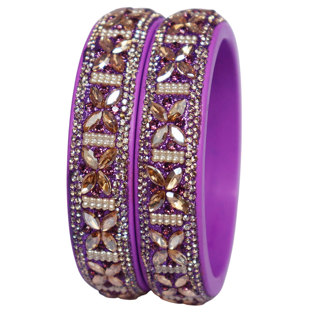 Handmade Jaipuri Lac Kundan Kada with Premium Kundan Stone Work for Bridal Wear