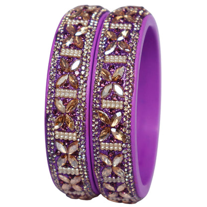 Handmade Jaipuri Lac Kundan Kada with Premium Kundan Stone Work for Bridal Wear