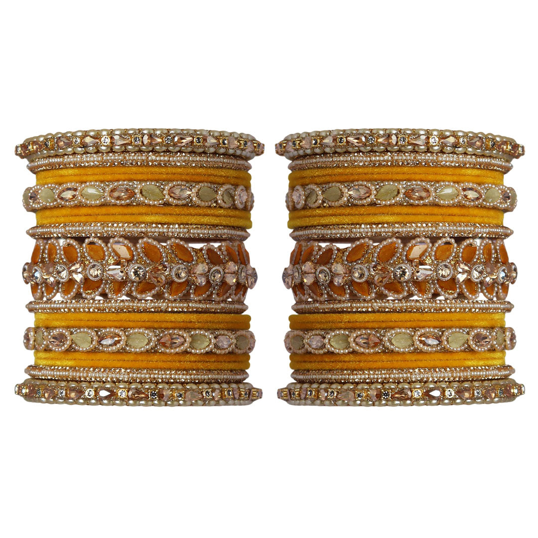 Indian Bridal Wedding Bangles Set – Kundan & Beads Work