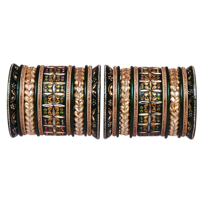 Handmade Rajasthani Lac Bangles for Bride – Kundan Stone Work