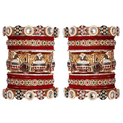 Luxury Rajwadi Wedding Bangles Set With Latest Dulha-Dulhan Motifs