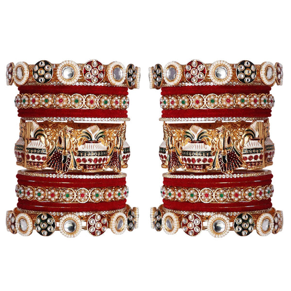 Luxury Rajwadi Wedding Bangles Set With Latest Dulha-Dulhan Motifs