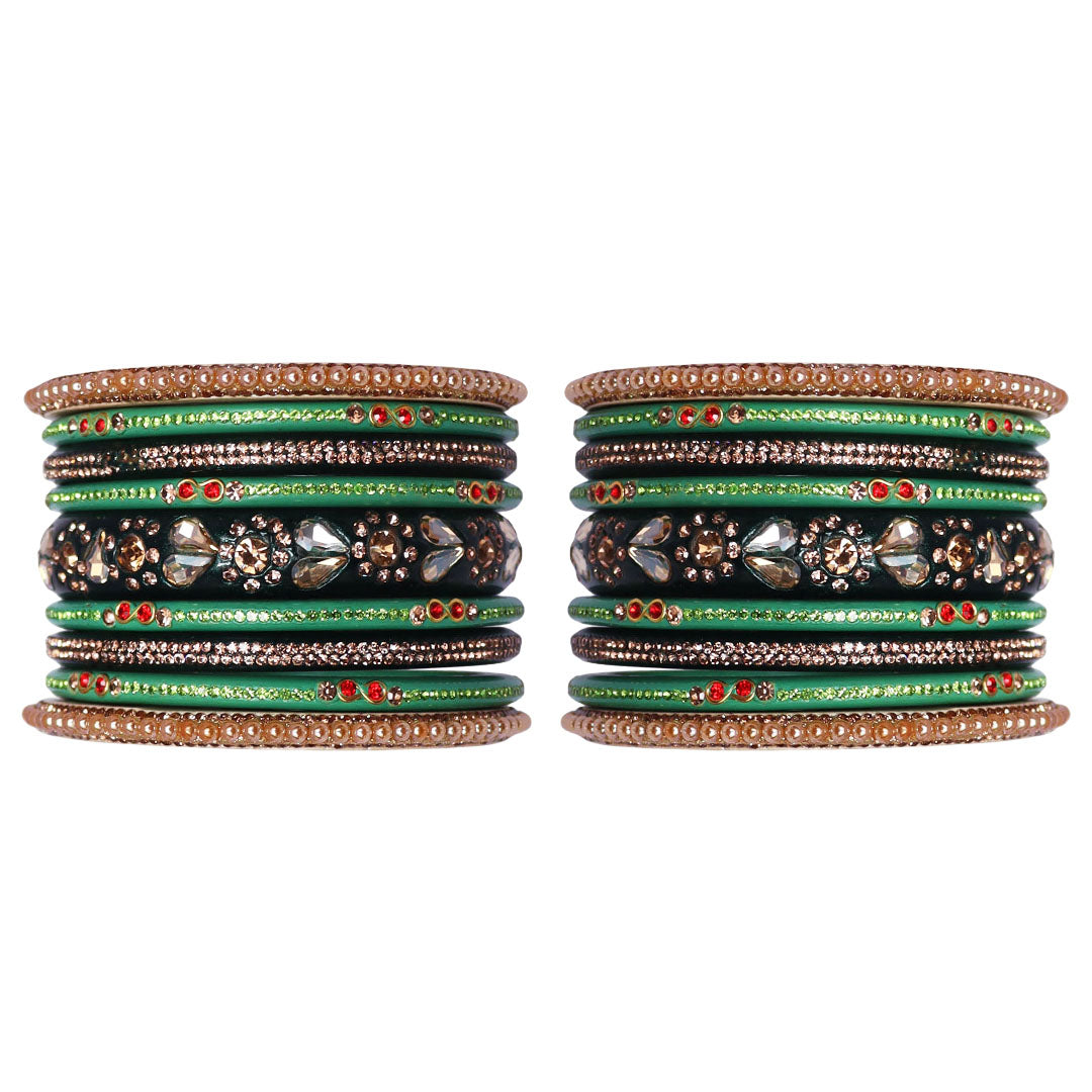 Handmade Lac Bangles For Women With Latest Rhinestones Design