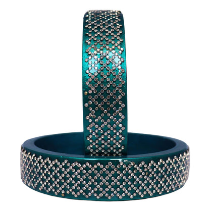 Jaipuri Lac Kada Bangles Set in Latest Rhinestones Design