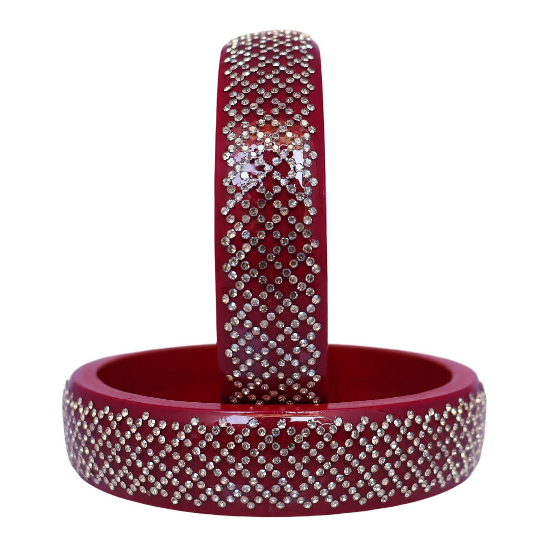 Jaipuri Lac Kada Bangles Set in Latest Rhinestones Design