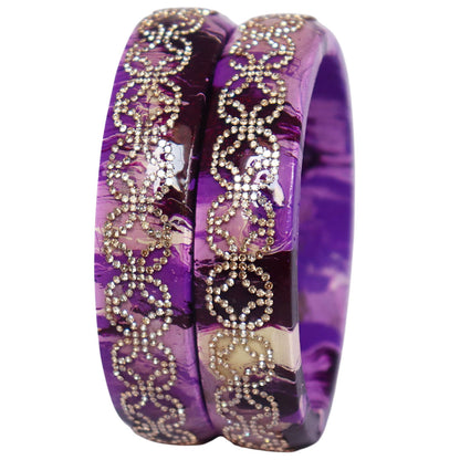 Premium Lac Bangles for Women | Multicolor Marble Finish Rhinestone Traditional Rajasthani Bangles By TAJ BRIDAL STORE