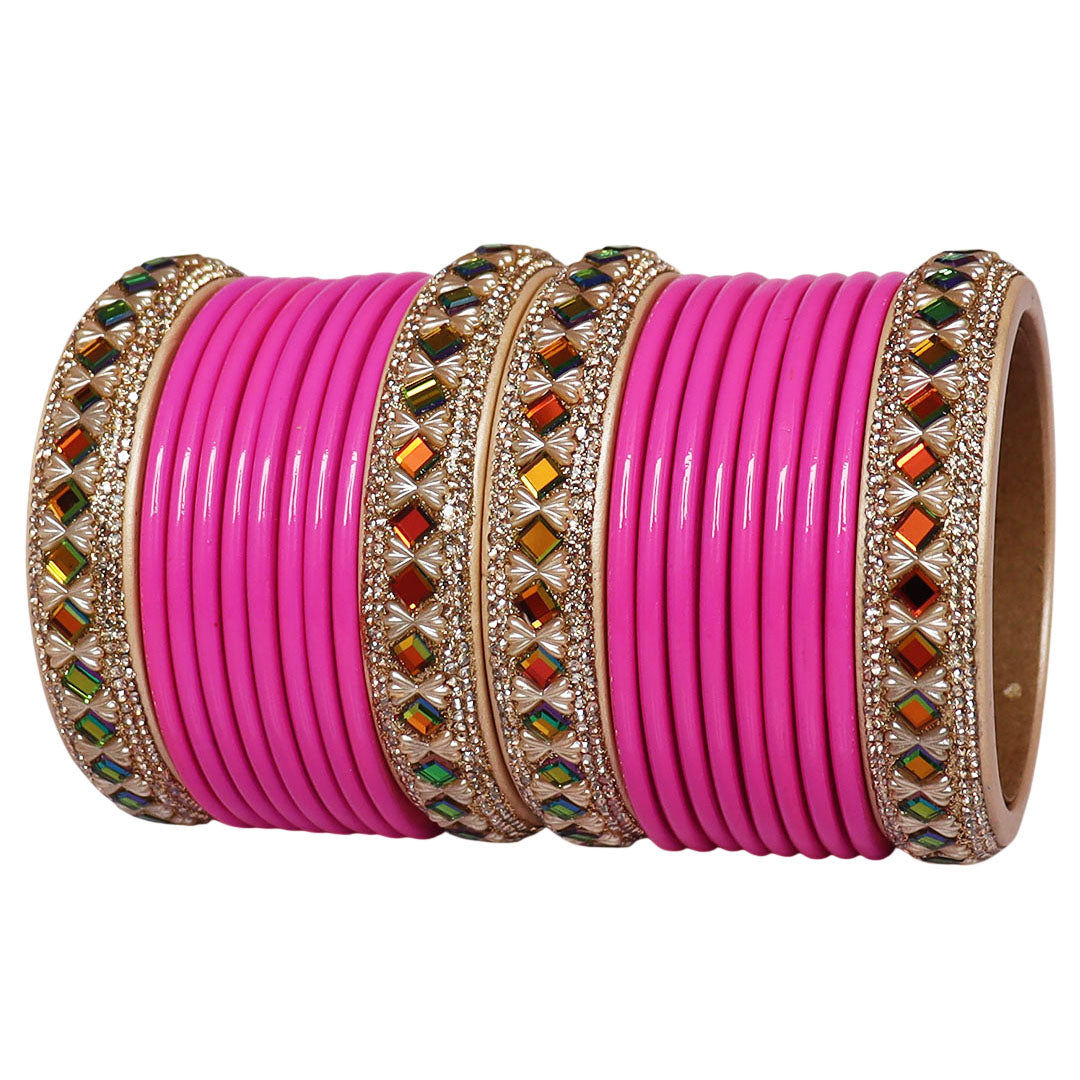 Handmade Pure Lac Bangles Set for Women | Traditional Rajasthani Glossy Bangles By TAJ BRIDAL STORE