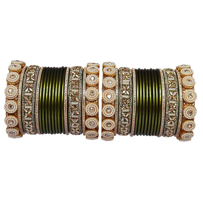 Handmade Rakhi Special Lac Bangles with Kundan Stone Work