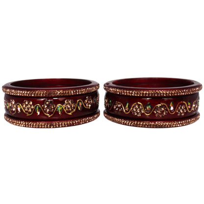 Handmade Traditional Short Lac Bangles Set With Latest Kundan Design