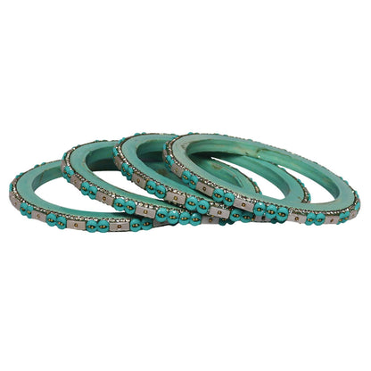 Designer Rajasthani Lac Bangles with Rhinestone & Bead Work by Taj Bridal Store