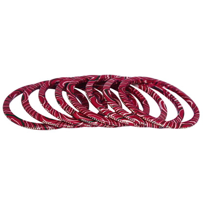 Traditional Handmade Pure Lac Bangles Set for Women in Multicolor Leheriya Pattern