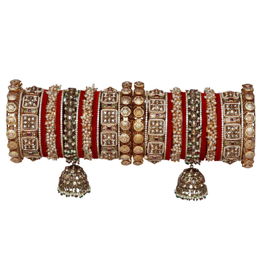 Indian Bridal Chooda Set with Jhumka Hanging's