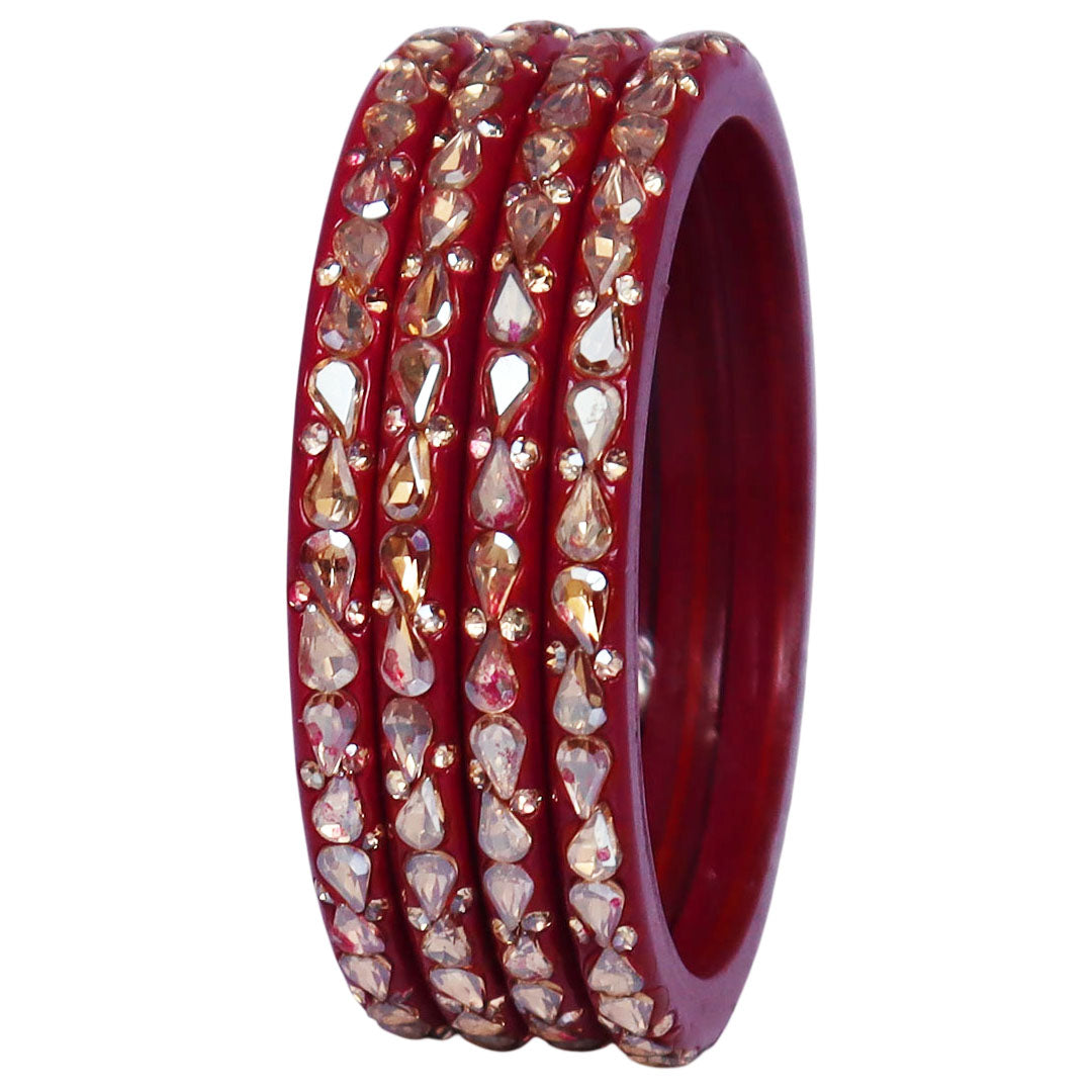 Traditional Stone Studded Lac Bangles For Women's