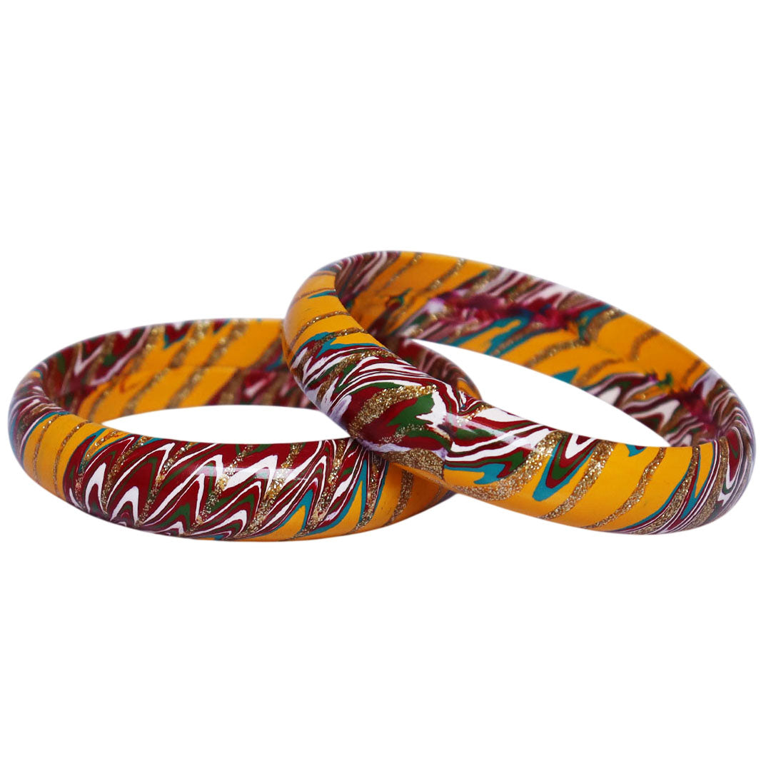 Designer Lac Bangles Latest Wave Design Kada Set