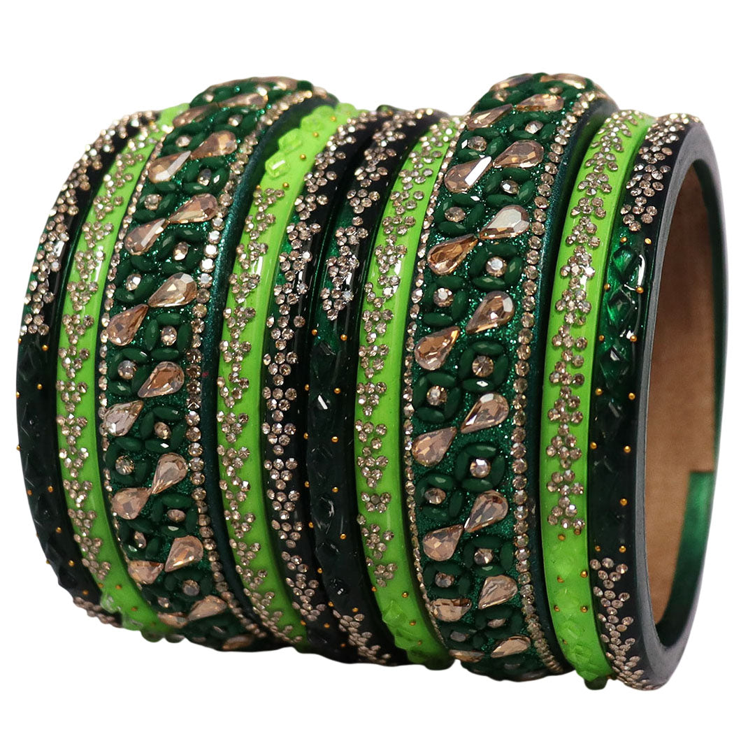 Womens Designer Lac Bangles Set With Latest Kundan Design