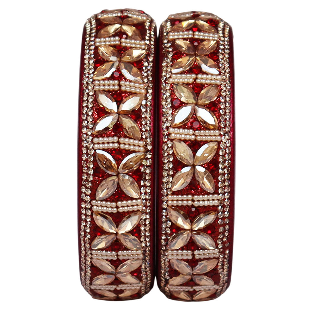 Jaipuri Handmade Lac Kada with Kundan Beads Craft