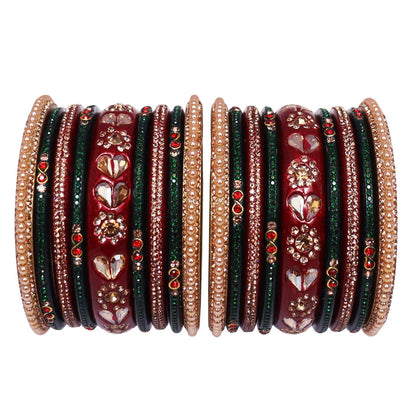 Handmade Lac Bangles For Women With Latest Rhinestones Design