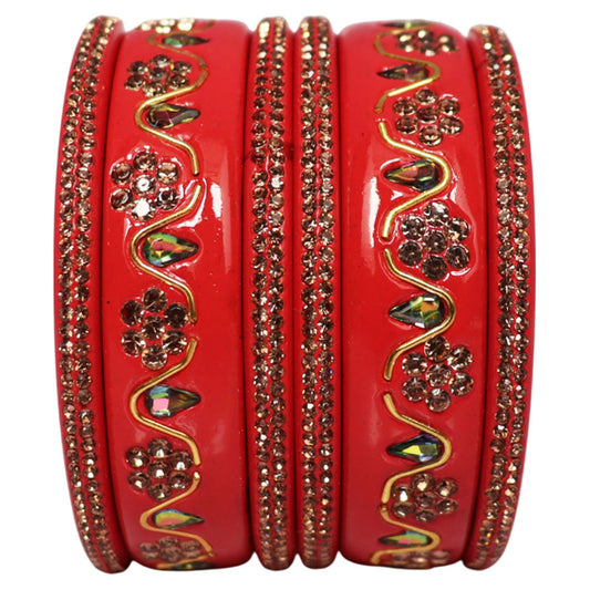 Handmade Traditional Short Lac Bangles Set With Latest Kundan Design