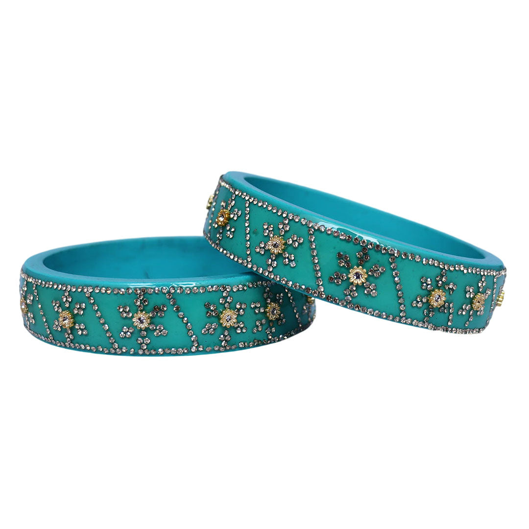 Designer Lac Bangles For Girls in Rhinestones Design