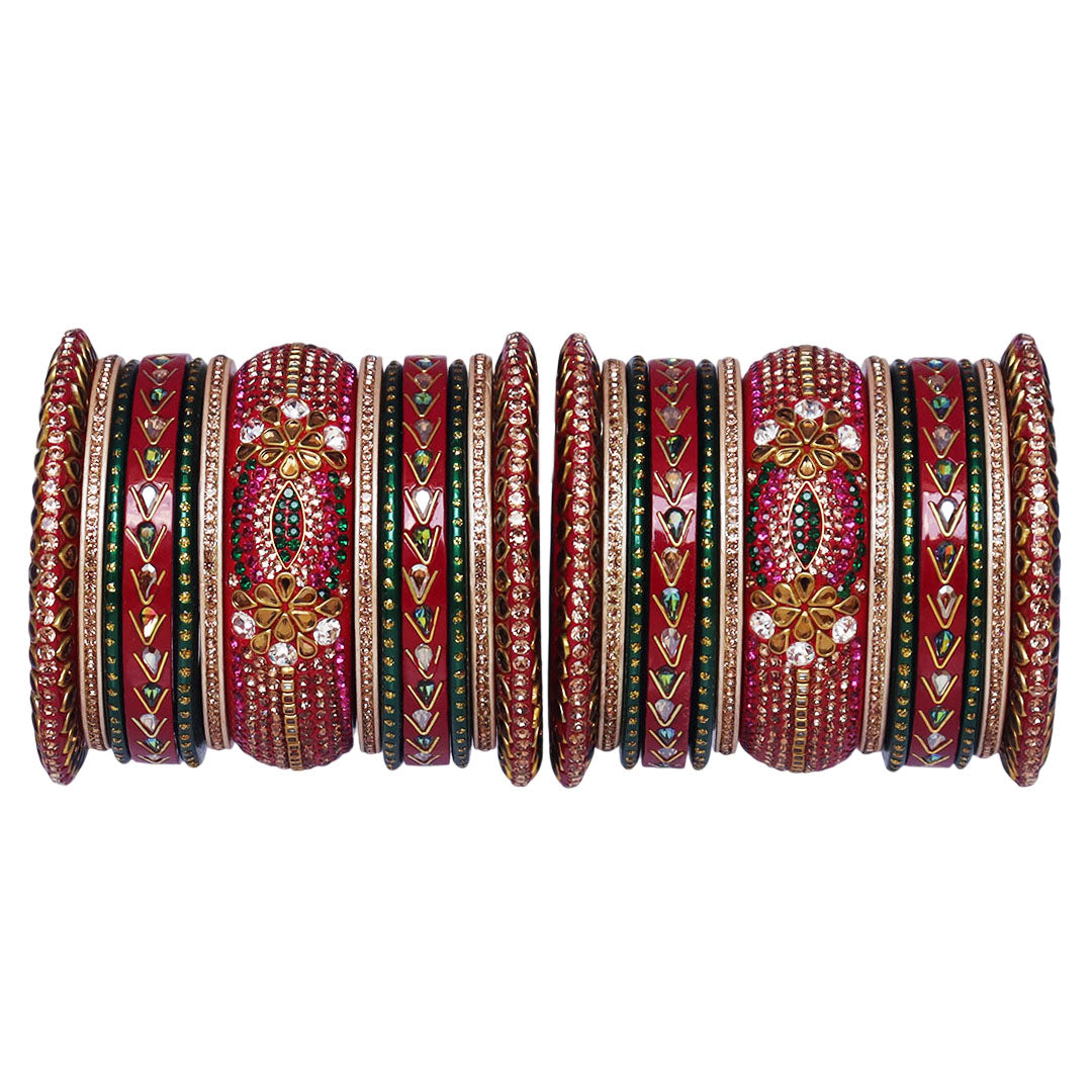 Exclusive Lac Bangles Set for Bride With Latest Kundan Design
