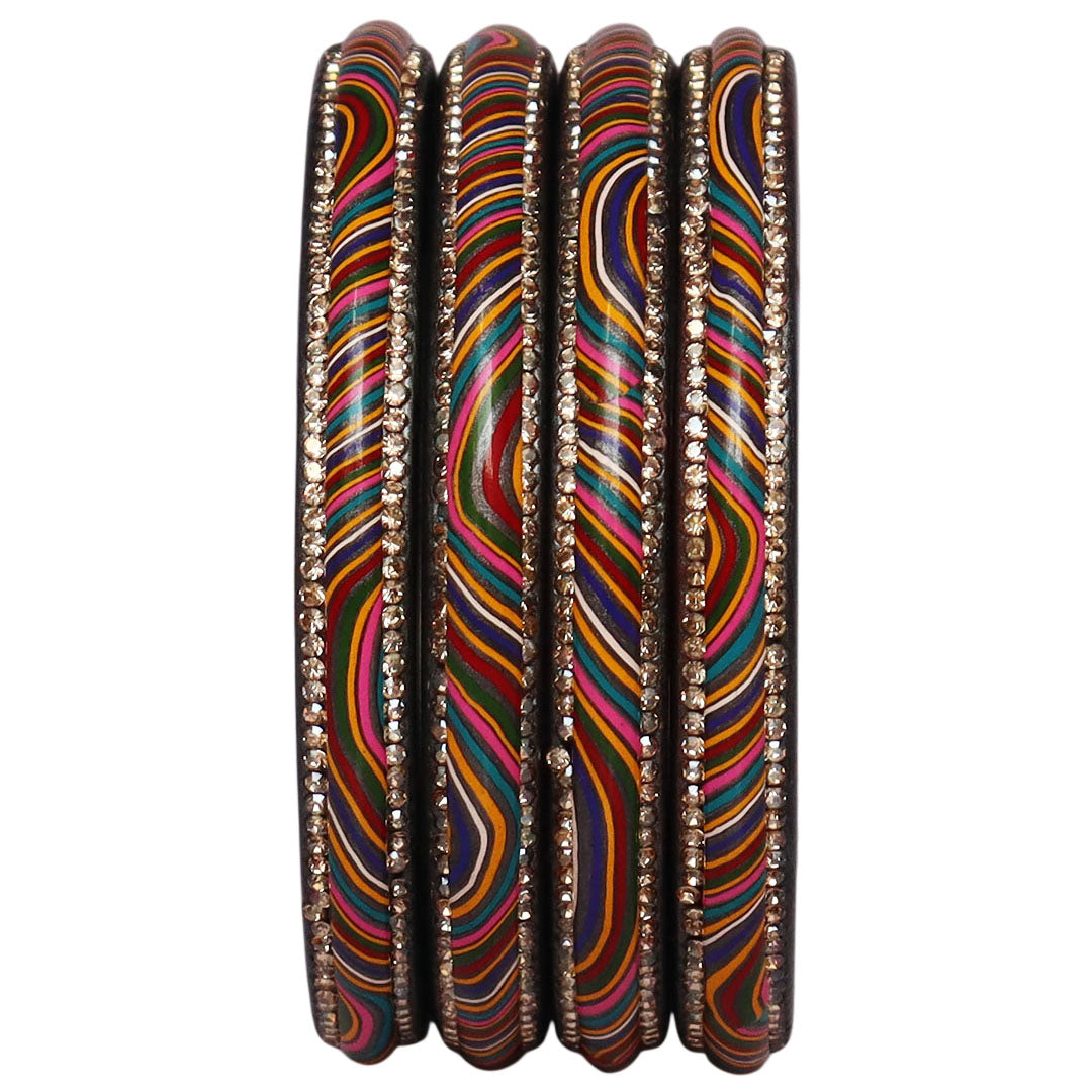 Designer Jaipuri Lac Kada with Multicolor Lahariya Artwork