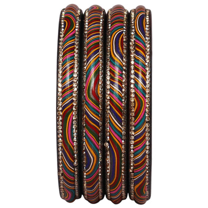 Designer Jaipuri Lac Kada with Multicolor Lahariya Artwork