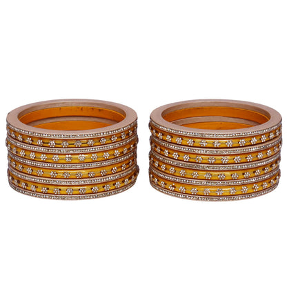 Bridal Rajasthani Lac Bangles Set with Floral Stone Work