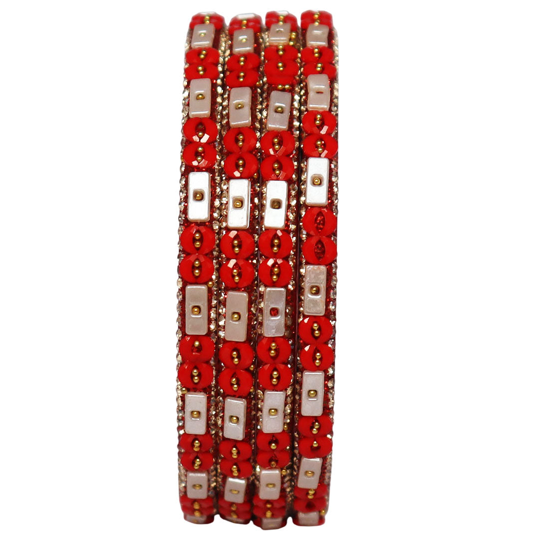 Designer Rajasthani Lac Bangles with Rhinestone & Bead Work by Taj Bridal Store