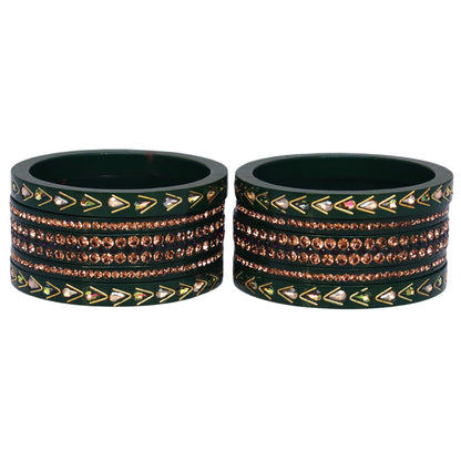 Jaipuri Lac Bangles with Kundan & Artificial Stone Design