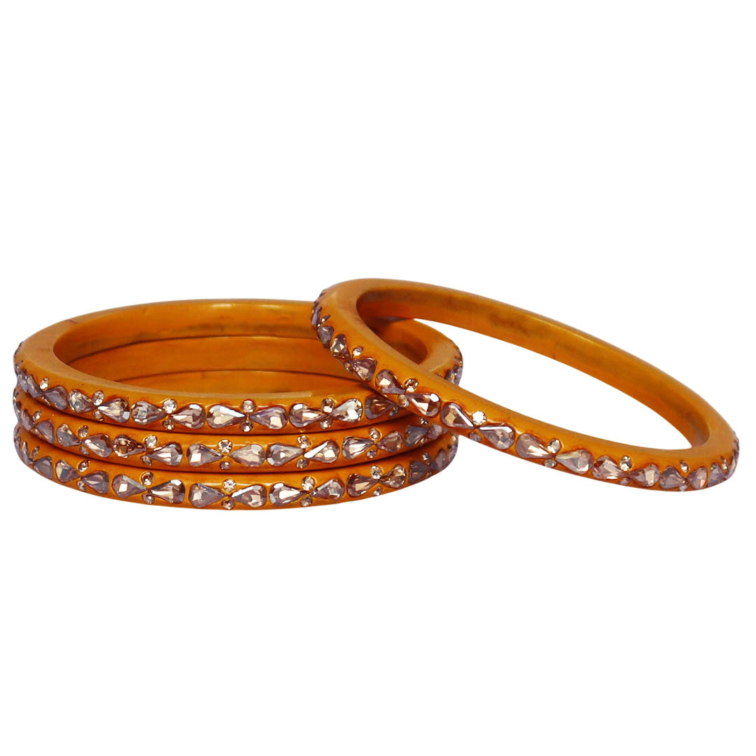 Traditional Stone Studded Lac Bangles For Women's