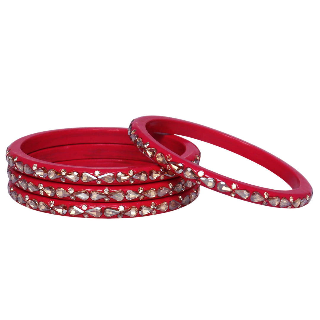 Traditional Stone Studded Lac Bangles For Women's