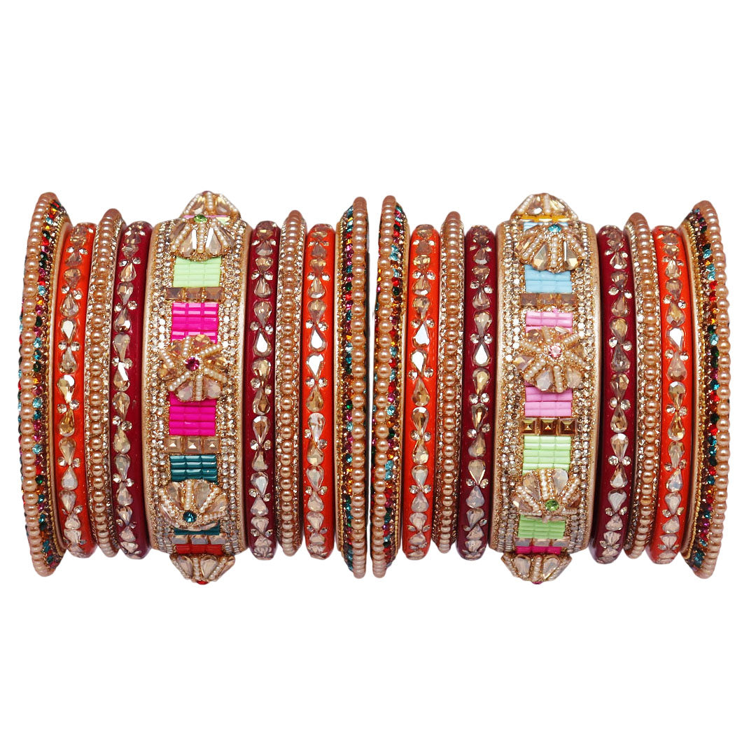 Rajasthani Lac Bangles Wedding Wear Kundan Designer Set