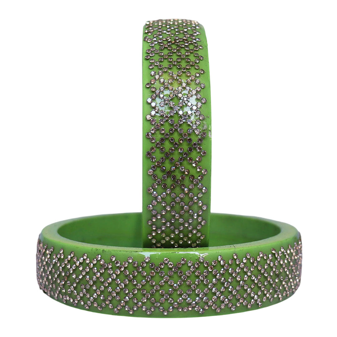 Jaipuri Lac Kada Bangles Set in Latest Rhinestones Design
