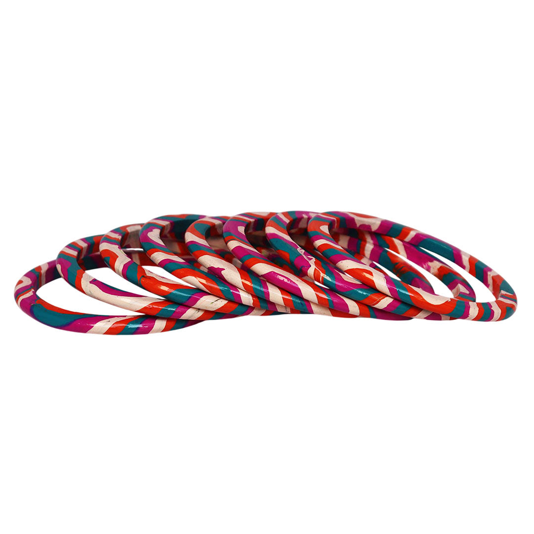 Lac Bangles Set Elegant Lahariya Pattern Bangles