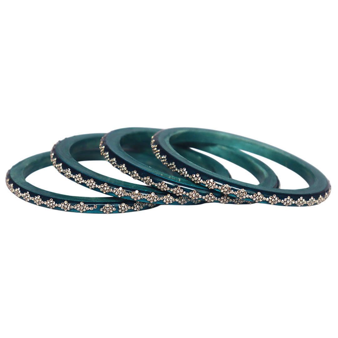 Traditional Rajasthani lac bangles with rhinestone detailing