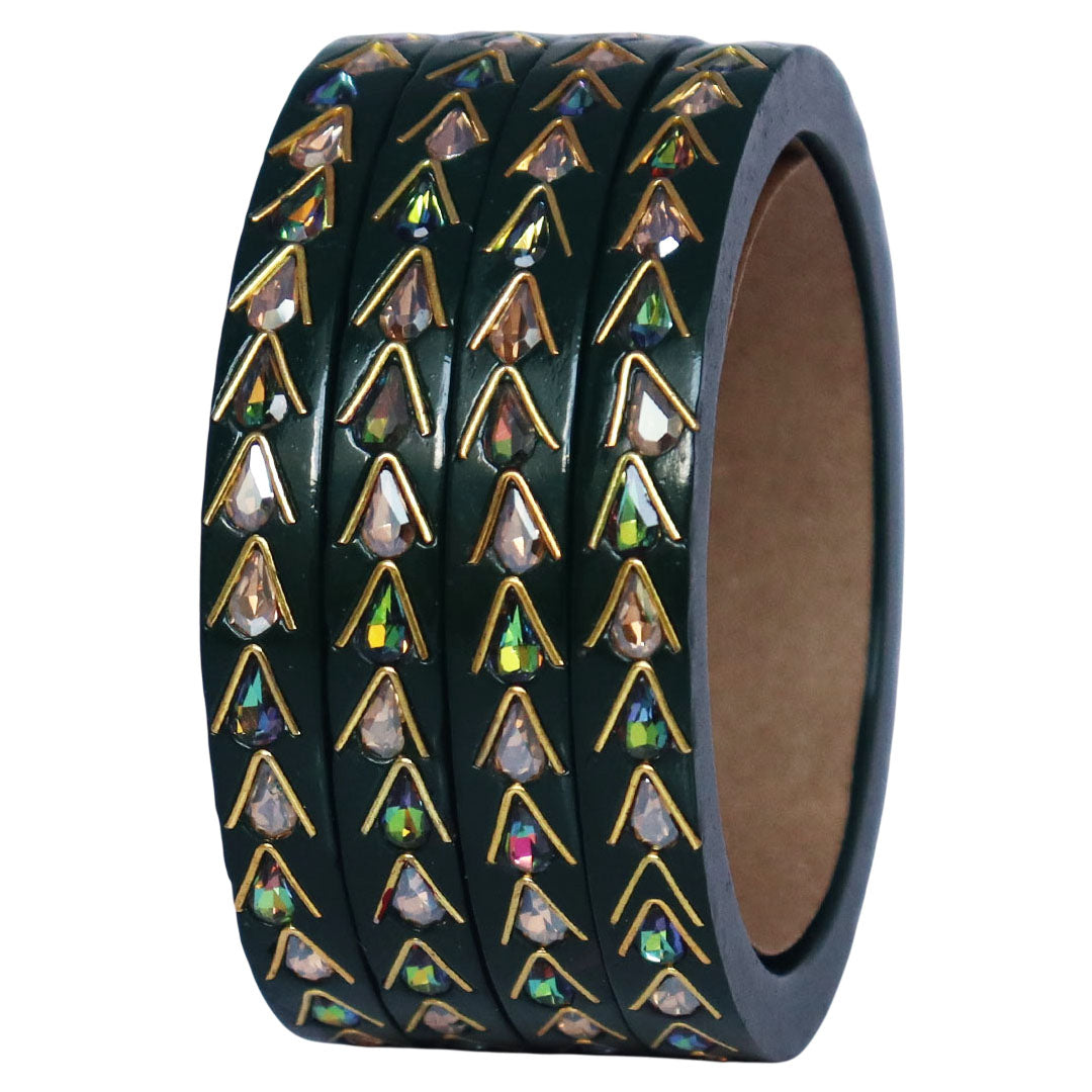Trendy Lac Kada Bangles Set in Latest Kundan Design