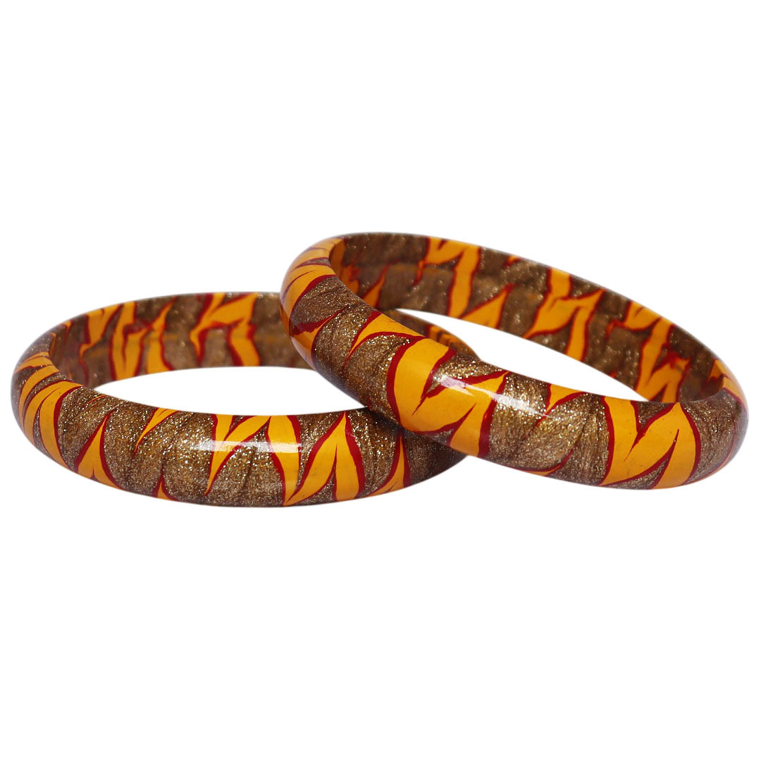 Designer lac bangles for women in rich traditional colors with golden work