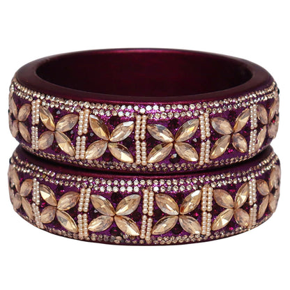 Jaipuri Handmade Lac Kada with Kundan Beads Craft