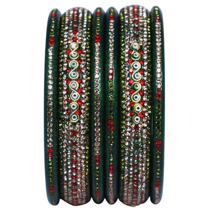 Jaipuri Lac Bangles with Latest Beads & Rhinestone Design