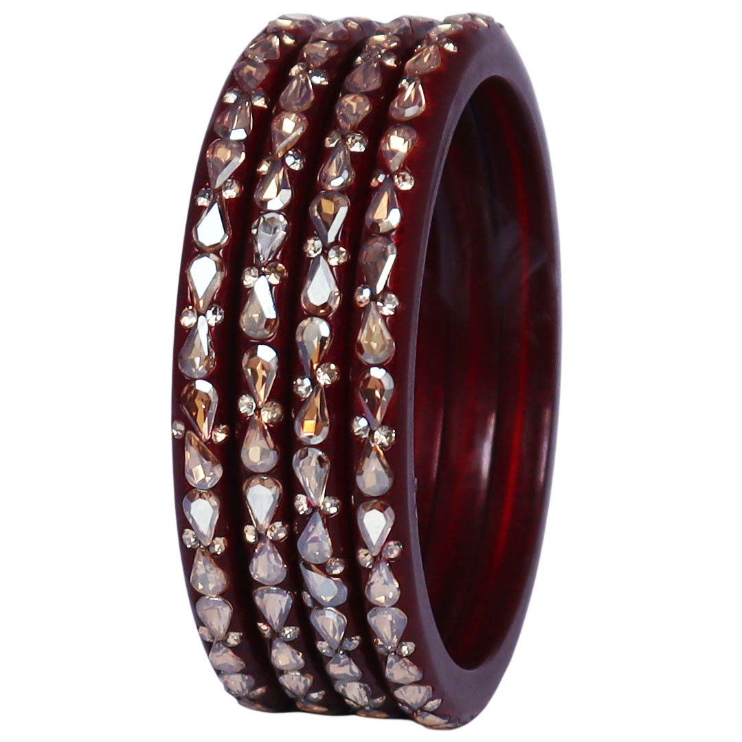 Traditional Stone Studded Lac Bangles For Women's